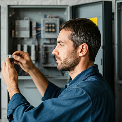 Électricien professionnel au travail